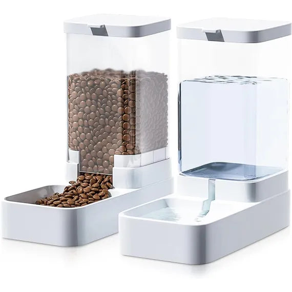 Dispenser Apă și Mâncare pentru Câini și Pisici 2 în 1, 3.8L, Antiderapant, Nontoxic – Fish & Paws®