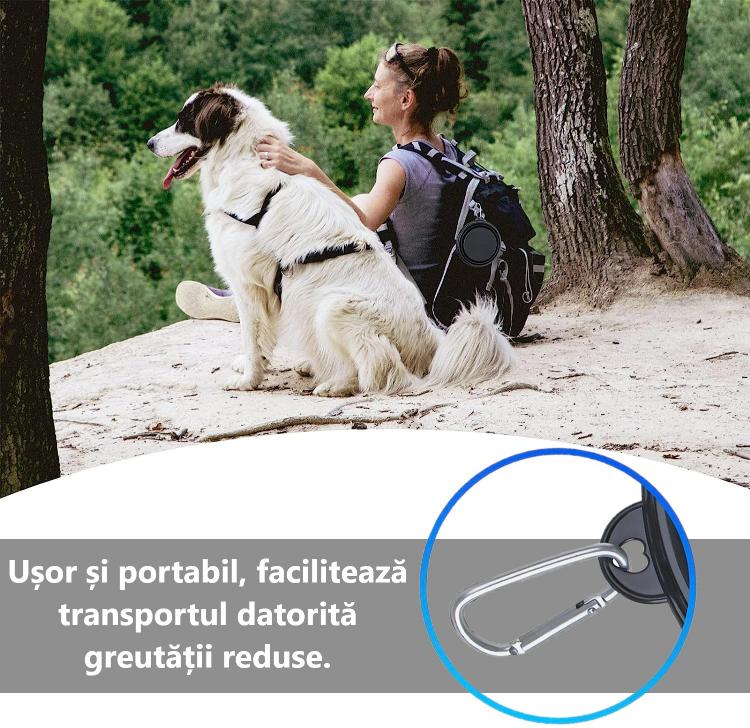 Boluri Pliabile Apă & Mâncare pentru Câini/Pisici, Silicon, Set cu Carabinieră – Fish & Paws