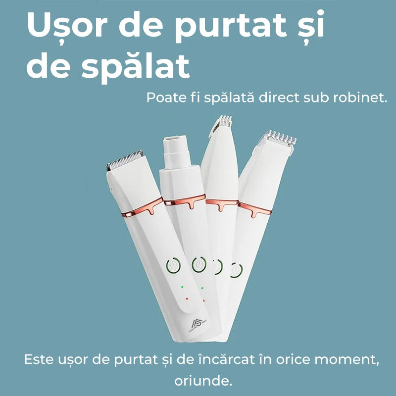 Trimmer Profesional Silențios pentru Câini și Pisici — Tunsoare de Salon, Acasă, Fără Stres