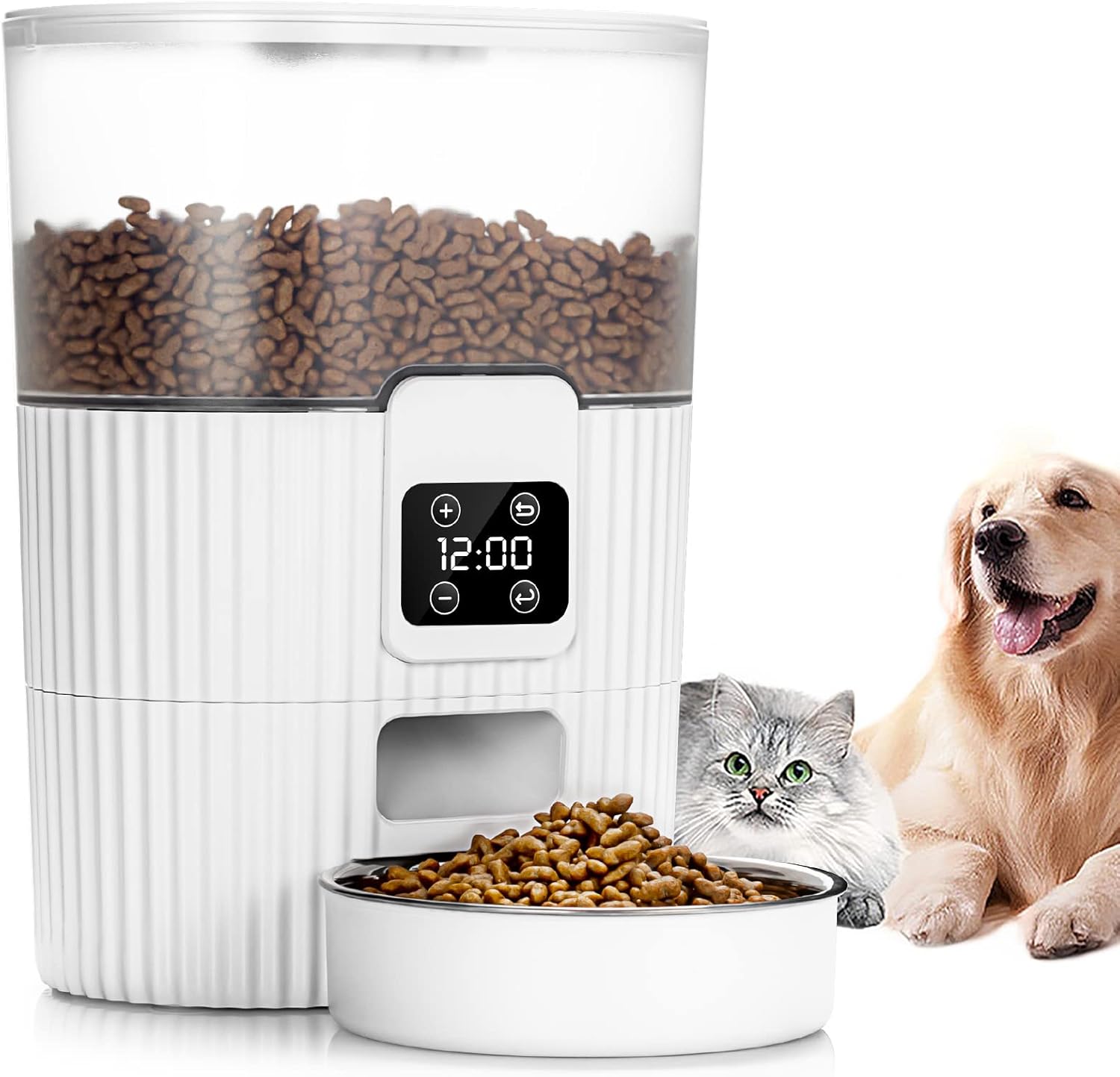 Hrănitor Automat Câini/Pisici cu Program Mese, Sigilare Etanșă, 3.5L, Alb – Fish & Paws