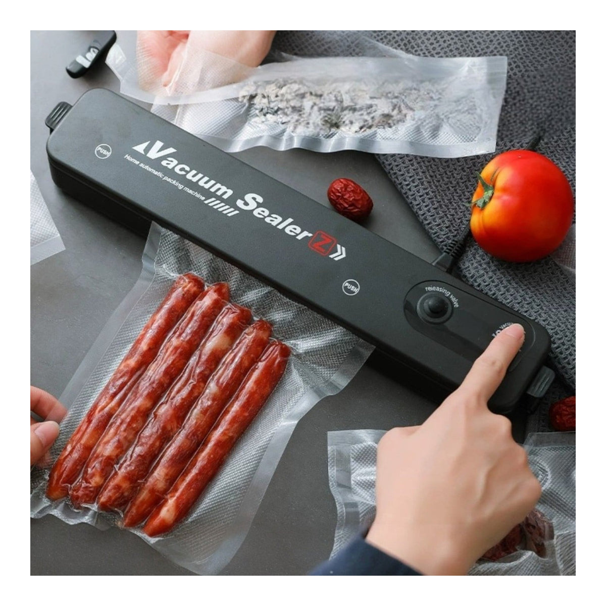 Aparat de vidat alimente, sigilare automata, 10 saci inclusi