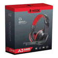 Casti gaming cu microfon, difuzoare 40mm, reglaj pe fir, negru/rosu