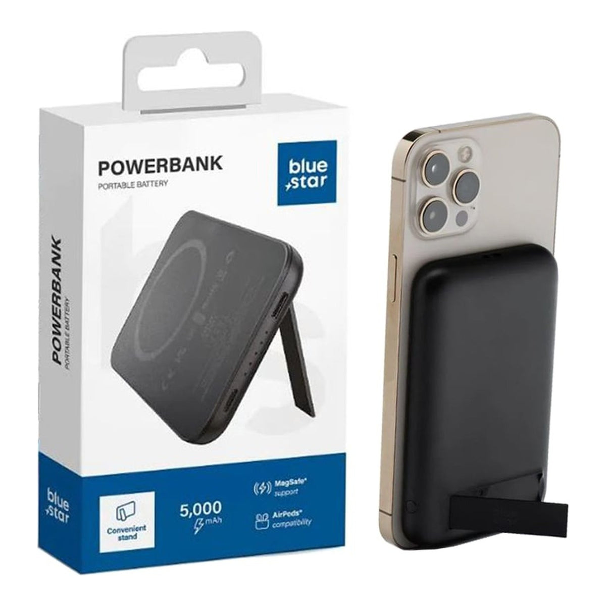Baterie externa MagSafe Blue Star W0553, 5000mAh, cu suport integrat