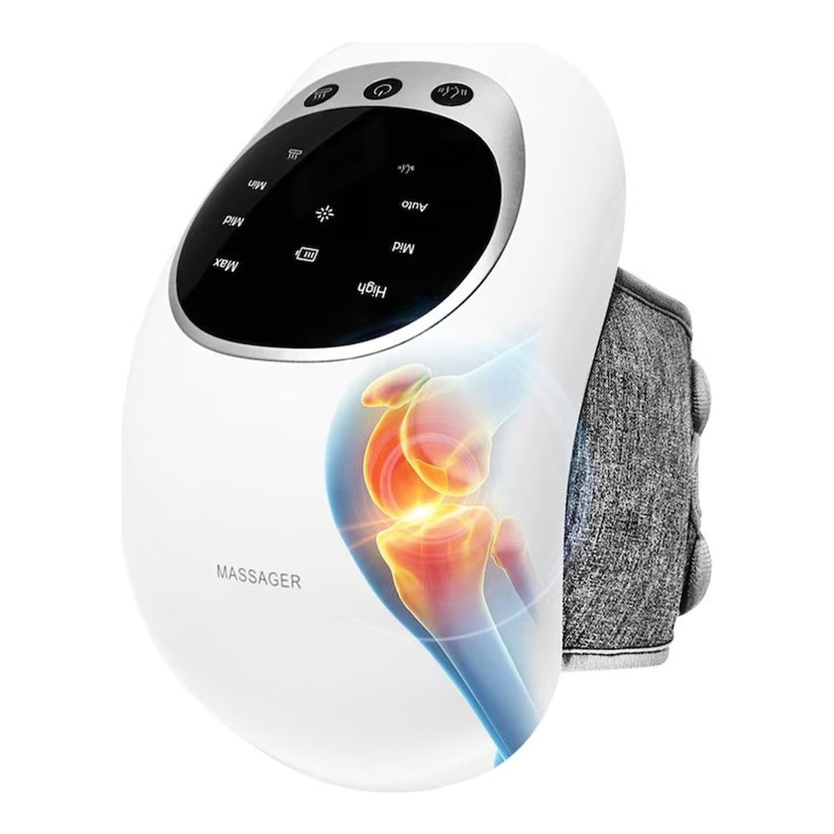 Aparat masaj genunchi cu caldura si vibratii, 3 niveluri, reincarcabil