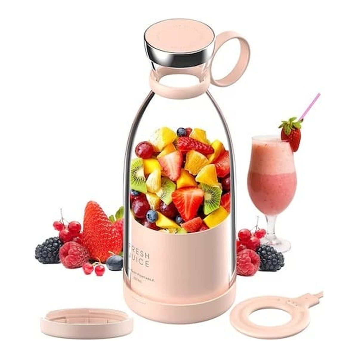 Mini blender portabil 350ml, reincarcabil USB, pentru smoothie