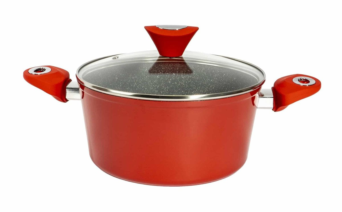 Set oale 9 piese Zilan, material aluminiu, interior granit, compatibil inductie