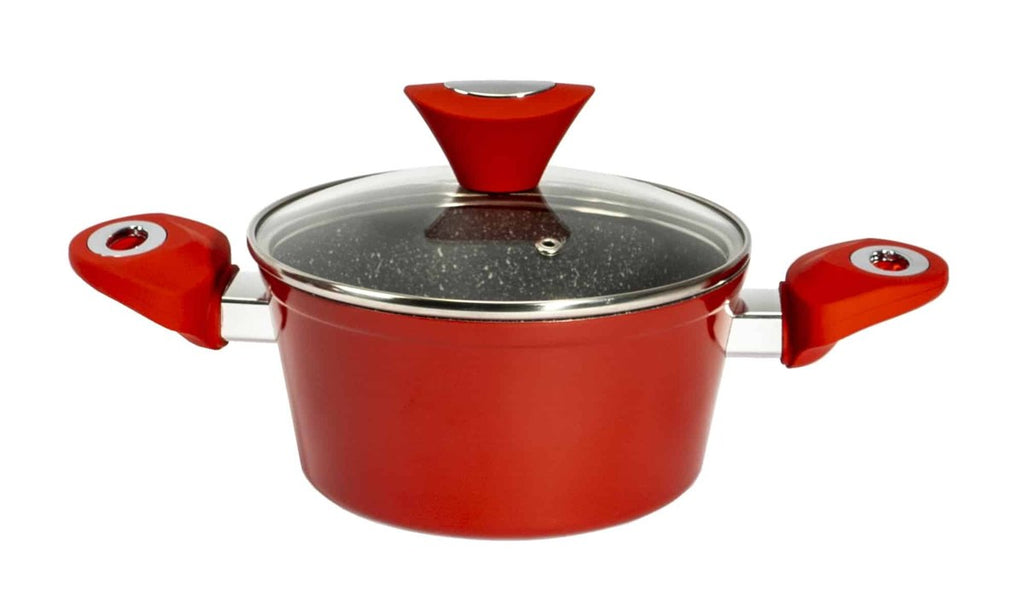 Set oale 9 piese Zilan, material aluminiu, interior granit, compatibil inductie
