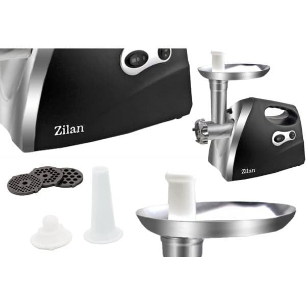 Masina de tocat Zilan, putere 1200W, tava si panou din inox, accesorii carnati
