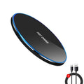 Incarcator Wireless cu LED, Super slim, Quick Charge 30W, Universal, Negru