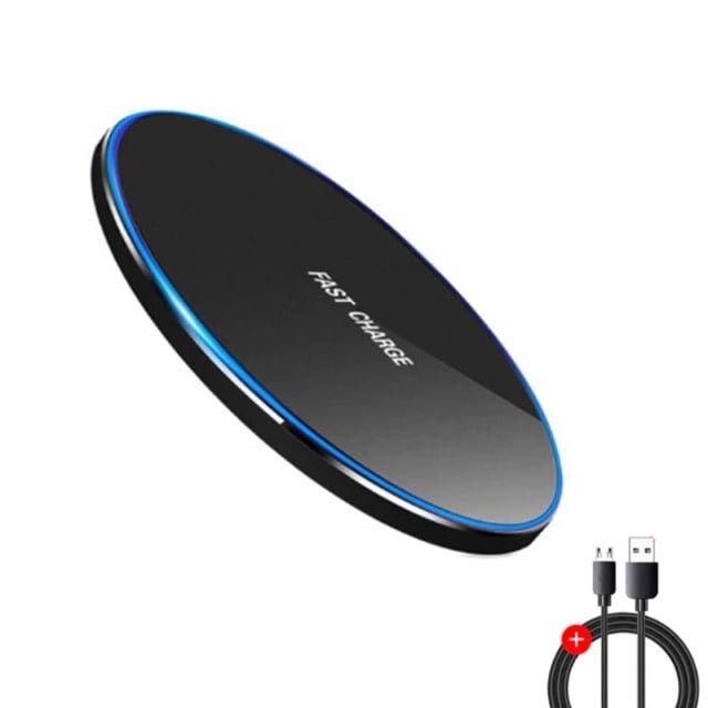 Incarcator Wireless cu LED, Super slim, Quick Charge 30W, Universal, Negru
