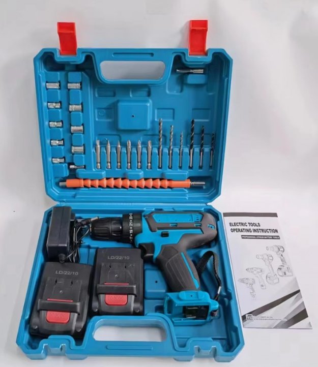Bormasina insurubatoare cu acumulator, set accesorii in cutie