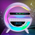 Boxa Portabila 4 in 1: Boxa Bluetooth, Radio, Lampa LED RGB, Ceas cu Alarma, Incarcare Wireless Tele