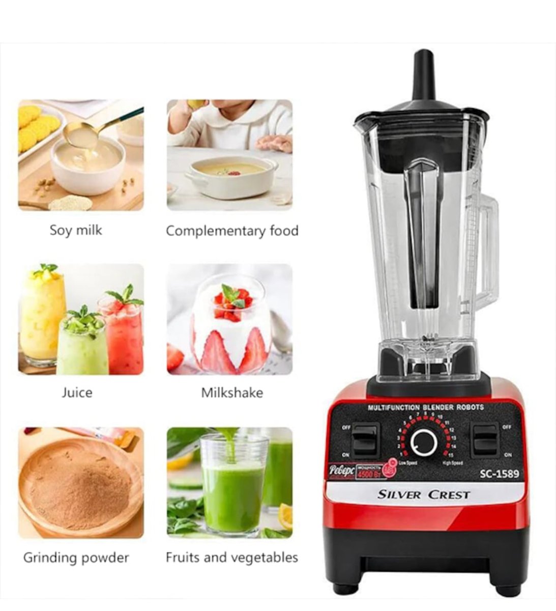 Blender, SILVER CREST, 2L, Negru/Rosu