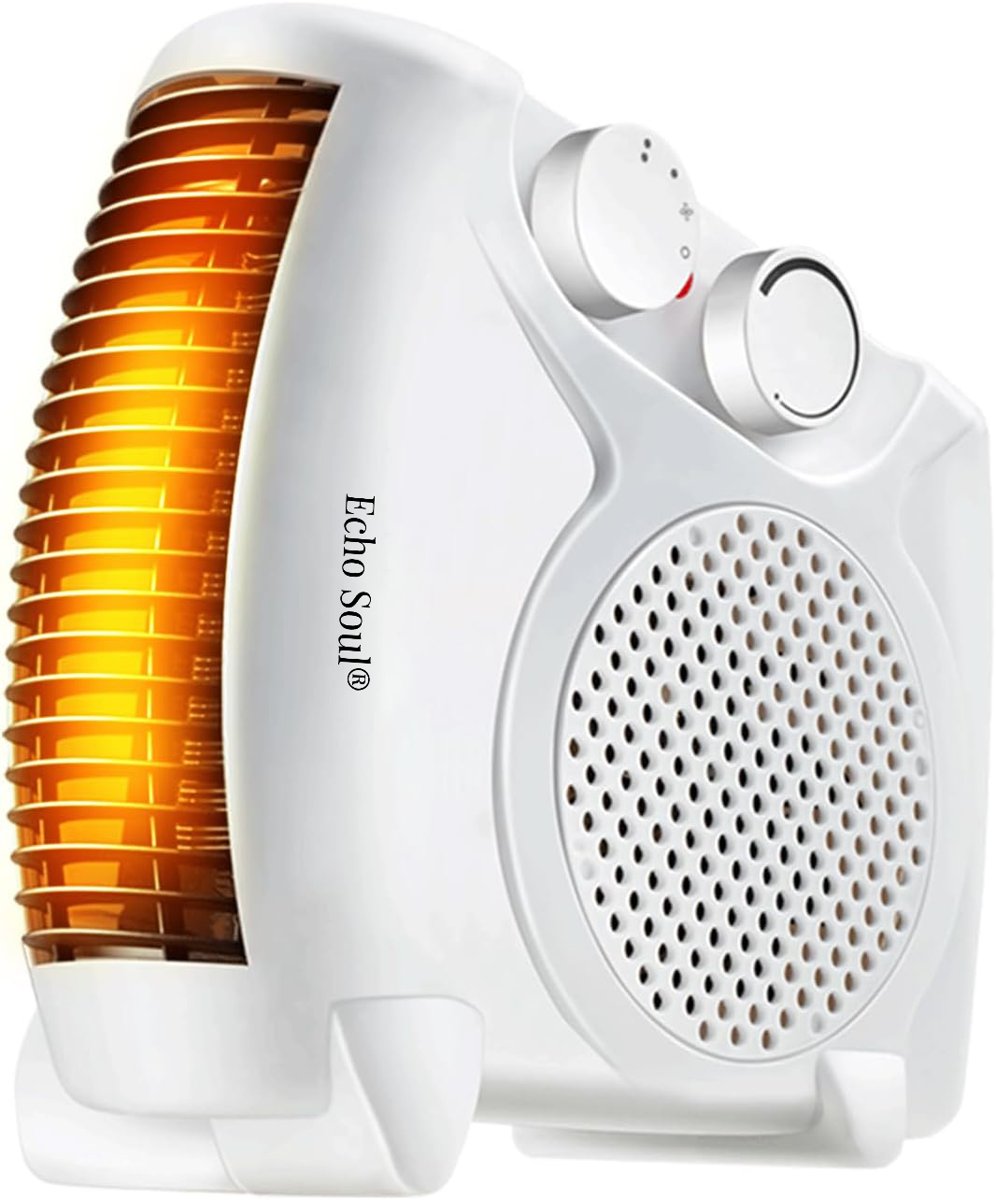 Aeroterma electrica, portabila, cu 2 trepte de caldura, ventilator, termostat reglabil si sistem de 