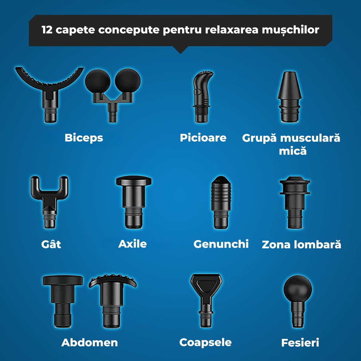 Aparat pentru masaj profesional, tip pistol, anticelulitic, relaxare pentru corp, silentios cu doar 
