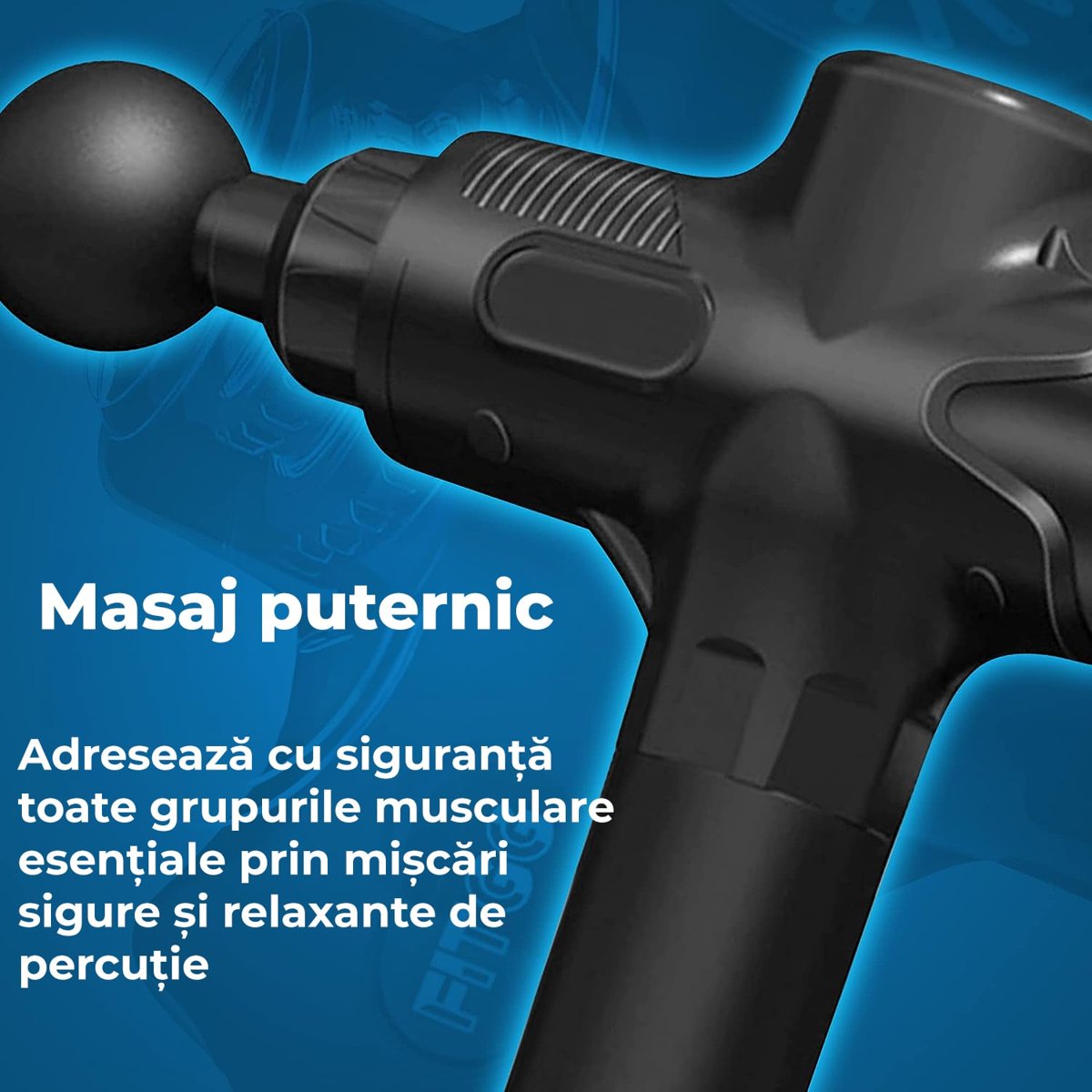 Aparat pentru masaj profesional, tip pistol, anticelulitic, relaxare pentru corp, silentios cu doar 
