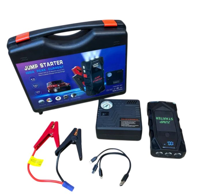 Robot pornire auto (jump starter) portabil, in valiza