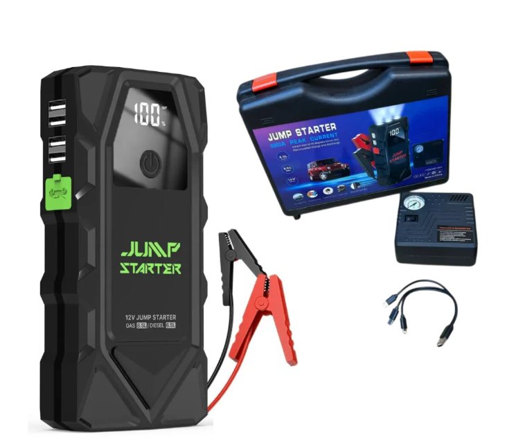 Robot pornire auto (jump starter) portabil, in valiza