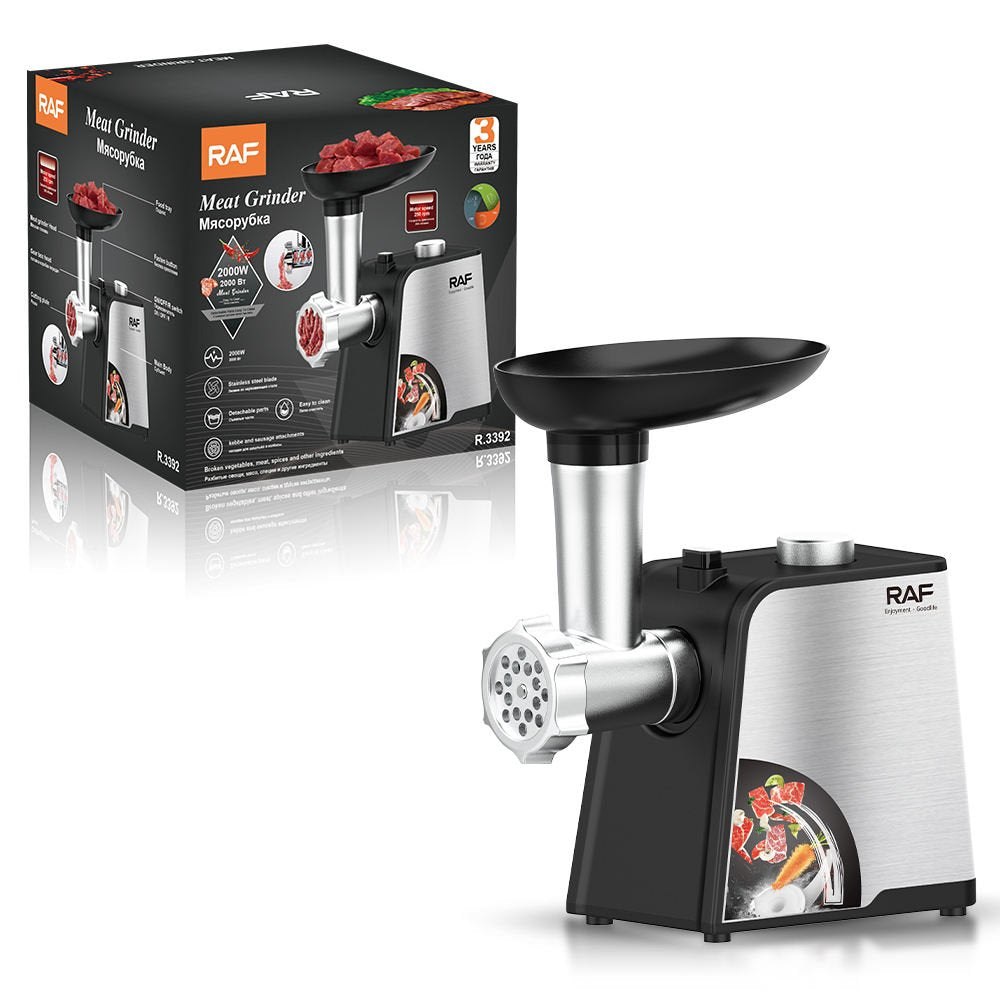 Masina de Tocat Carne, RAF R.3392 - 2000W, Multifunctionala, Accesorii pentru Carnati si Kibbe
