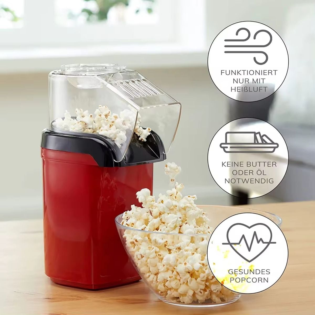 Aparat Popcorn, masina de facut popcorn fara ulei, preparare rapida