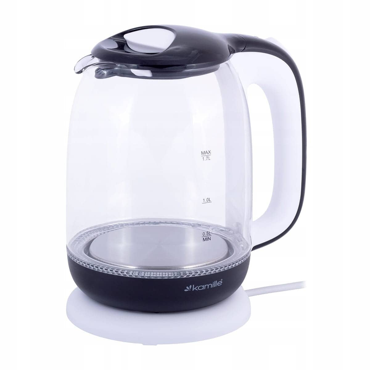 Fierbator electric, sticla/inox, 1.7 L, 2000 W, LED