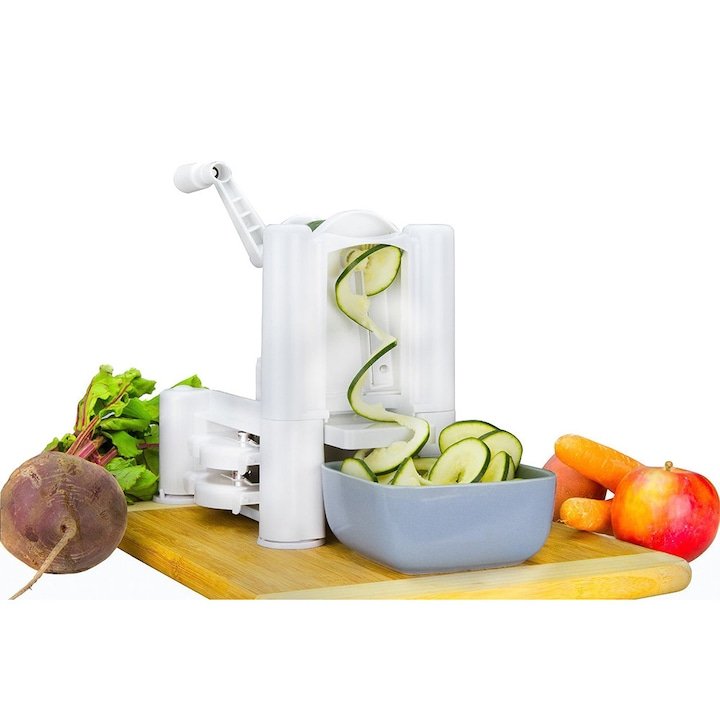 Feliator Legume si Fructe, Manual, cu Multiple Tipuri de Lame, Alb