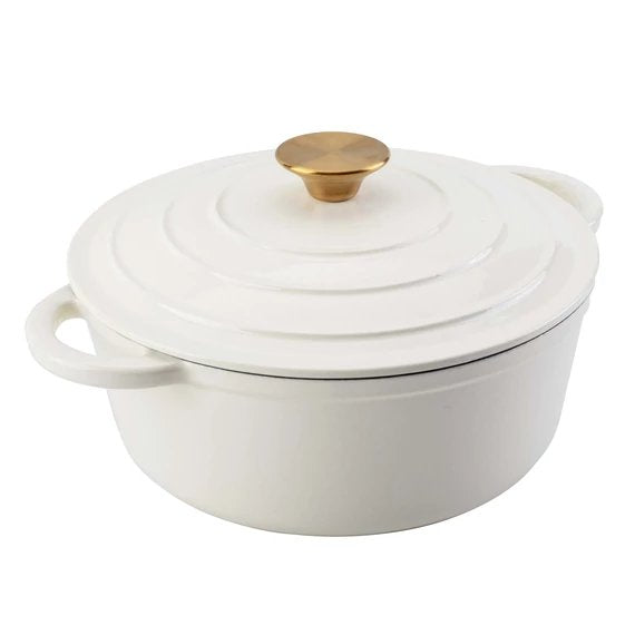 Oala din fonta emailata, 20 cm, 2 l, alba