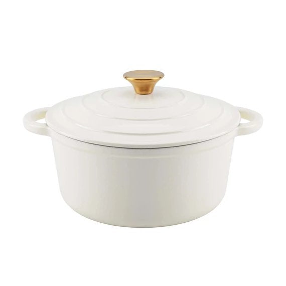 Oala din fonta emailata, 20 cm, 2 l, alba