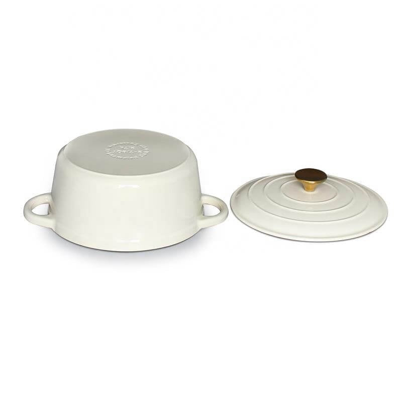 Oala din fonta emailata, 20 cm, 2 l, alba