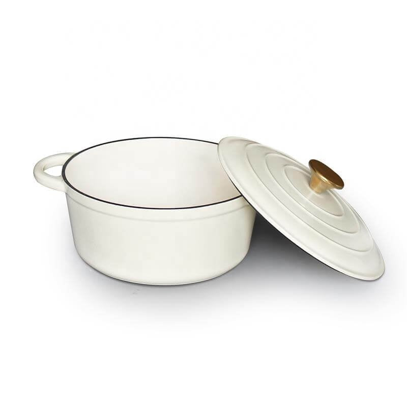 Oala din fonta emailata, 20 cm, 2 l, alba