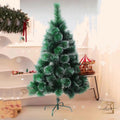 Brad Artificial de Craciun nins, cu suport din metal, aspect natural, 120 cm, verde, Flully, En-gros