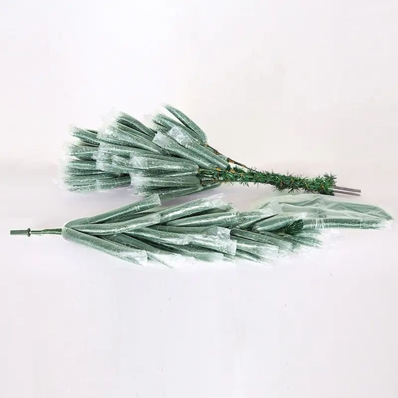 Brad Artificial de Craciun nins, cu suport din metal, aspect natural, 120 cm, verde, Flully, En-gros