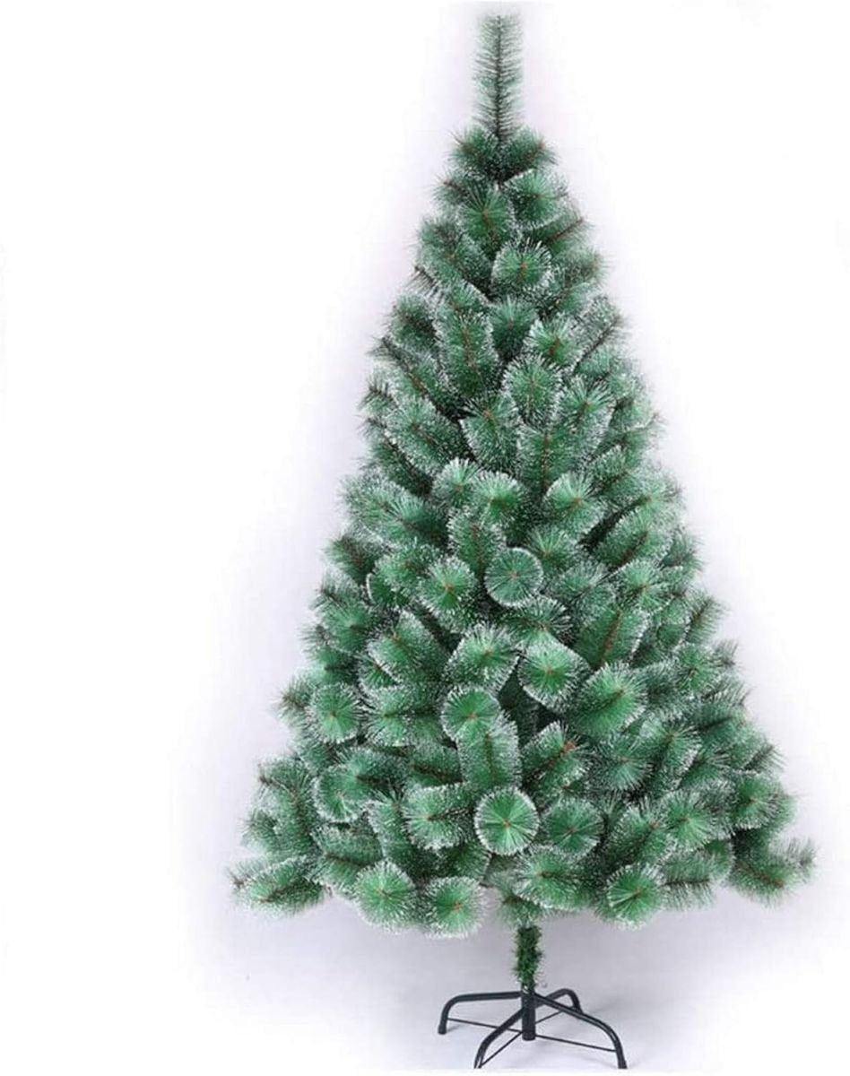 Brad Artificial de Craciun nins, cu suport din metal, aspect natural, 120 cm, verde, Flully, En-gros