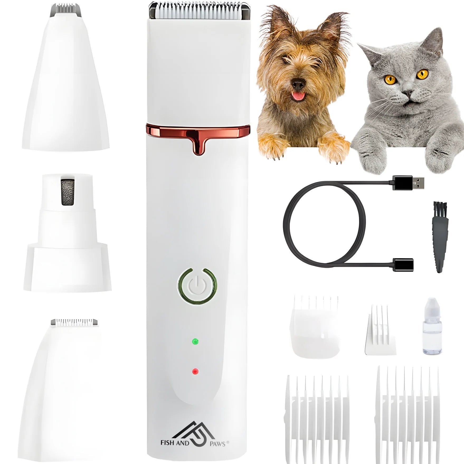 Trimmer Profesional Silențios pentru Câini și Pisici — Tunsoare de Salon, Acasă, Fără Stres