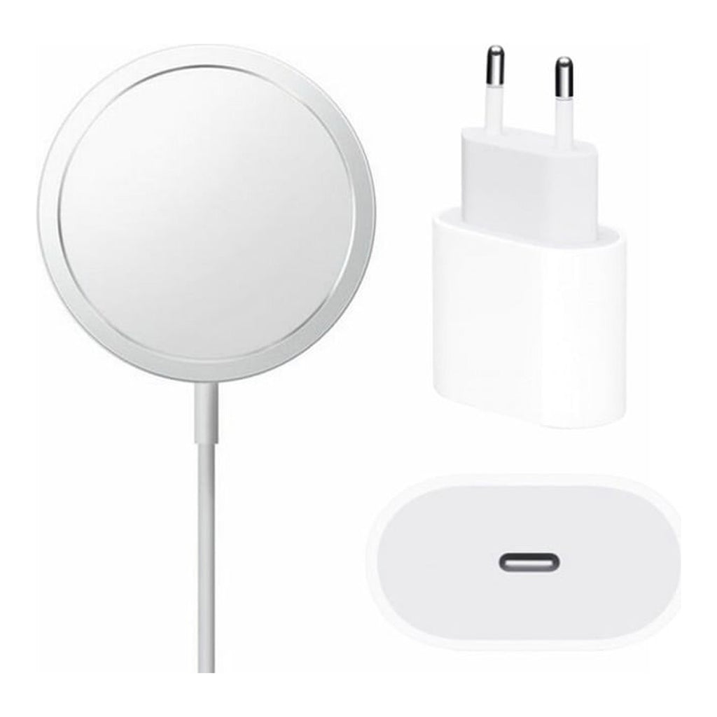 Set incarcator wireless MagSafe + adaptor priza 20W pentru iPhone