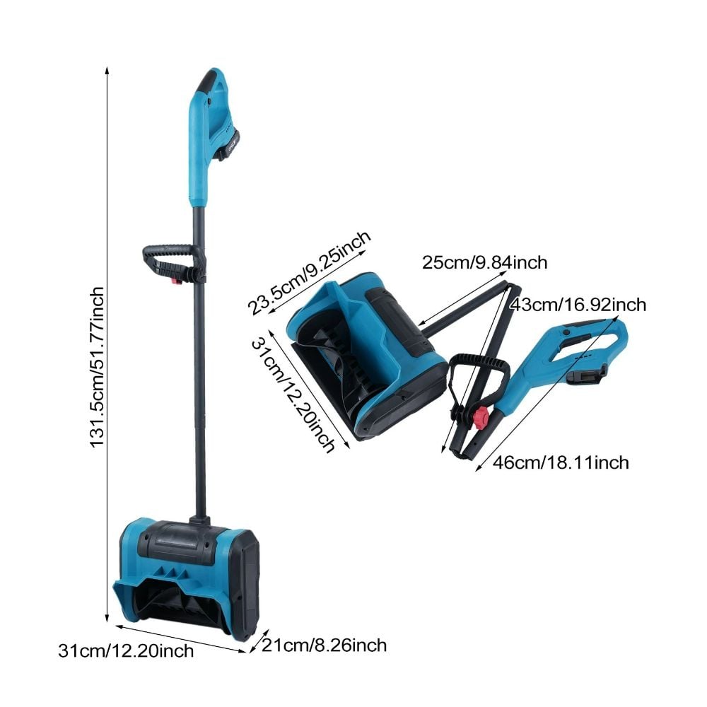 Lopata electrica de zapada cu 2 acumulatori, coada telescopica, latime 25 cm