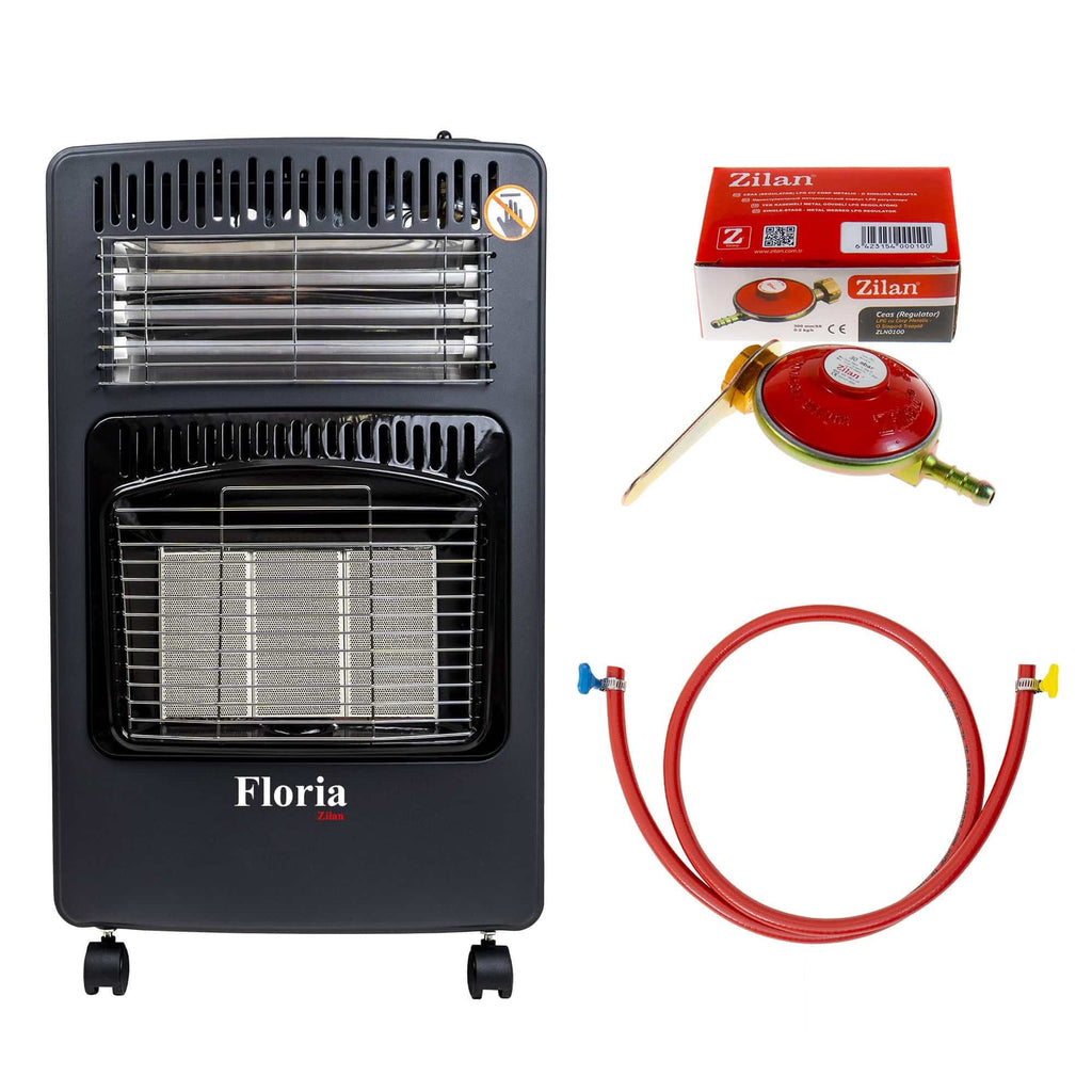 Soba pe gaz GPL si electrica 4200W, demontabila, aprindere piezo, kit butelie inclus