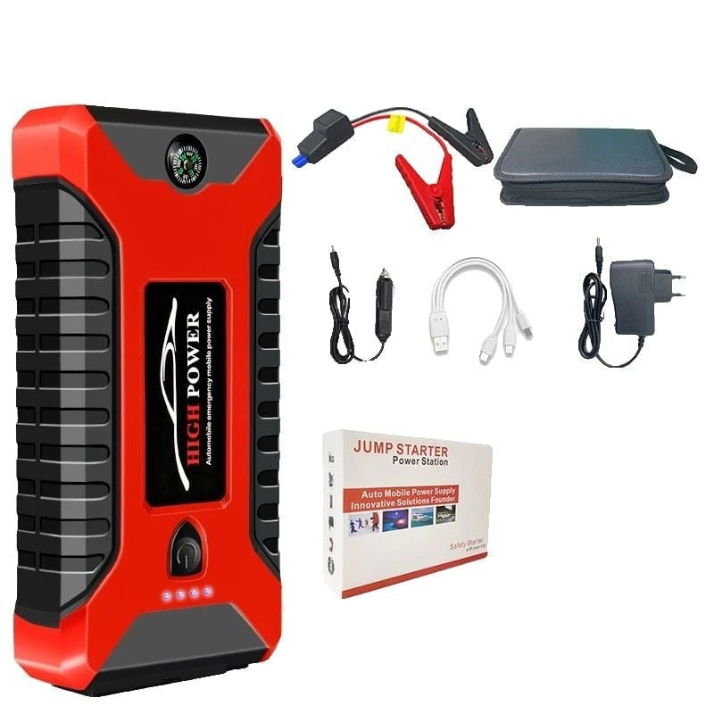 Starter auto portabil 12V 12000mAh, kit pornire baterie, cu cutie