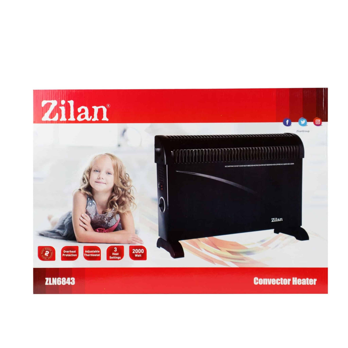 Convector electric 2000W cu termostat, 3 trepte, pana la 36 mc